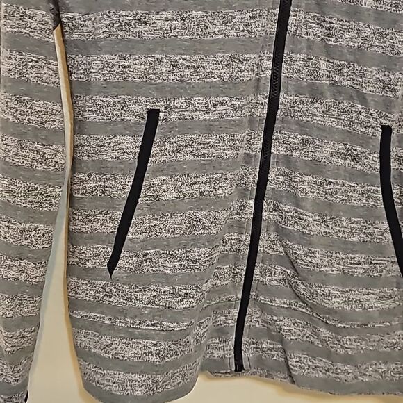 Columbia Wannacut Ridge EXS Full Zip Hoodie Striped Gray Medium - Picture 3 of 9